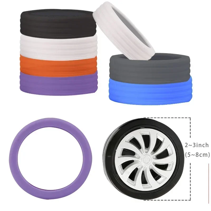 protecteur de roues en silicone pour bagages, étui de chariot silencieux, manchon de roulette, bagages de voyage, accessoires de valise, bruit sap, 8 pièces