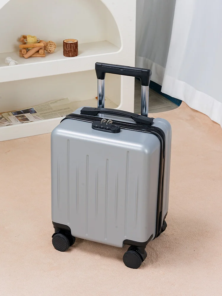 Boîte à bagages à main de 14 pouces, valise de petite taille, roues pivotantes silencieuses simples et élégantes, adaptées aux hommes et aux femmes Boîte à bagages à main de 14 pouces, valise de petite taille, roues pivotantes silencieuses simples et élégantes, adaptées aux hommes et aux femmes