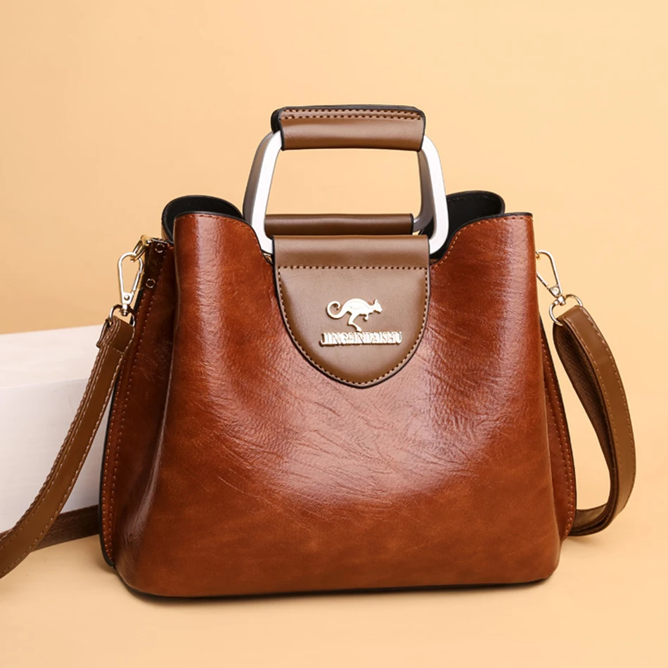 sac à main de luxe de styliste pour femmes, sacoche en cuir huilé de marque, fourre tout à bandoulière, petit sac à la mode, 2024