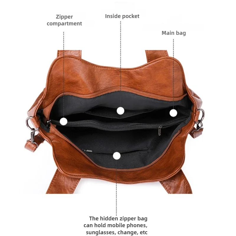 sac à main en cuir de bonne qualité pour femmes, sacs à bandoulière de marque de styliste, fourre tout de grande capacité, sac à main décontracté pour commte