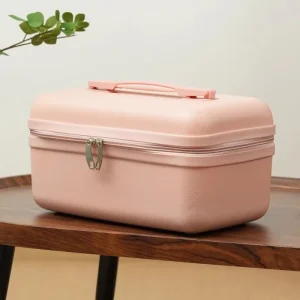 Valise portable de 16 pouces, petit sac de maquillage portable léger, valise de rangement, petite valise en cuir, voyage d’embarquement ﻿