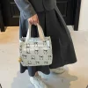 sac à main décontracté avec poignée, fourre tout imprimé nœud, sac hobo léger pour femmes, travail pique nique ou voyage