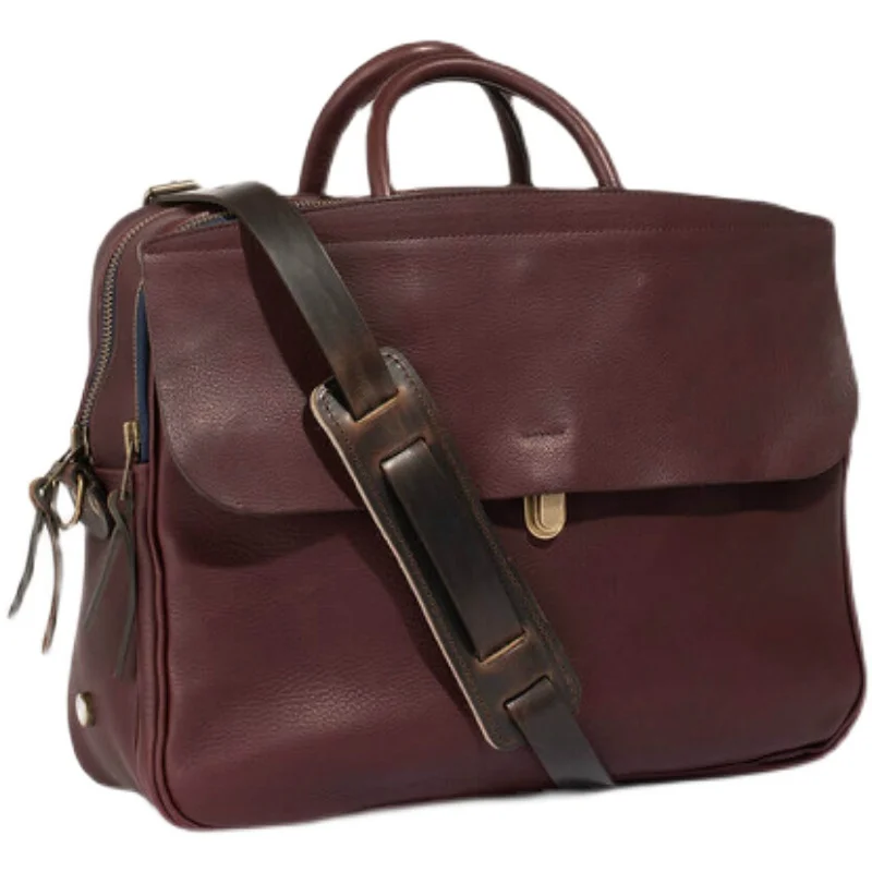 sacs à main en cuir complet pour homme, sacoche d'affaires, Étui à bombes, modules, optique en peau de vache, vintage, à bandoulière, pour ordinateur portable