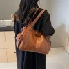sac à main de luxe pour femmes, sac à bandoulière rétro européen et américain, texture de couleur unie, grande capacité, sac de voyage d'affaires et de transport