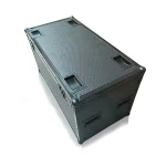 Grand Flight Case personnalisé tout noir, équipement de scène, boîte en alliage d&rsquo;aluminium, fil d&rsquo;air, coffre antichoc avec roues