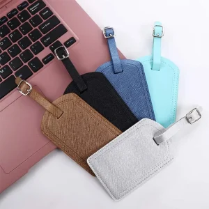 Étiquette de bagage en cuir PU pour avion, enregistrement de voyage, vacances, étiquette de valise d&rsquo;avion, carte d’embarquement