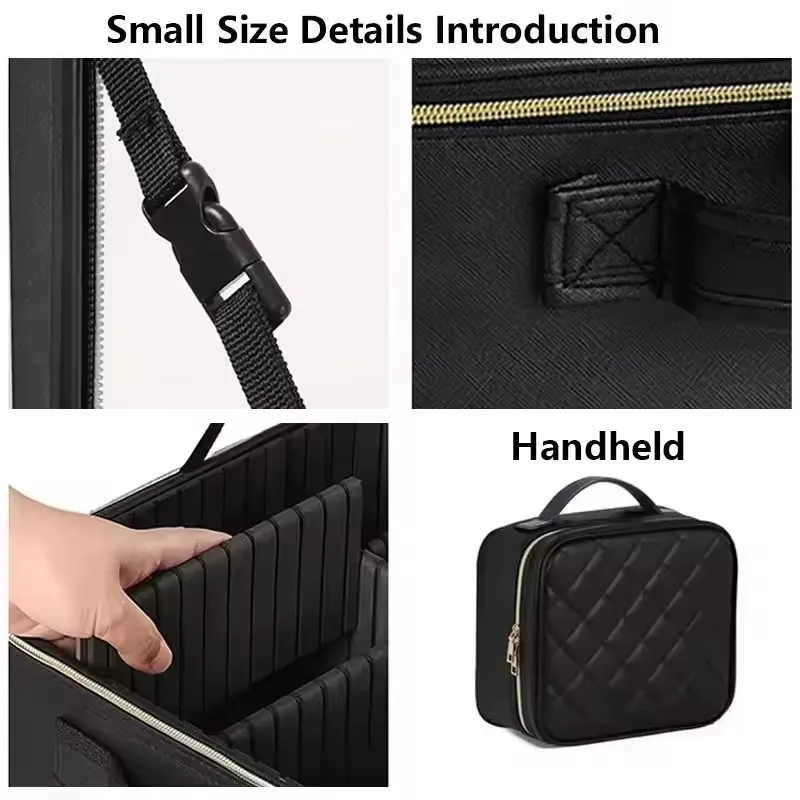 trousse de maquillage professionnelle de voyage pour femmes, grande taille, avec miroir, 3 lumières led colorées, trousse de maquillage pour femmes, étui de train cosmétique, boîte de beauté