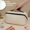 Sac à cosmétiques de voyage de grande capacité, taie d&rsquo;oreiller pour femmes, trousse de maquillage, sac de rangement de toilette, sac Portable de luxe en forme de Cube en PU