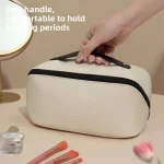 Sac à cosmétiques de voyage de grande capacité, taie d&rsquo;oreiller pour femmes, trousse de maquillage, sac de rangement de toilette, sac Portable de luxe en forme de Cube en PU