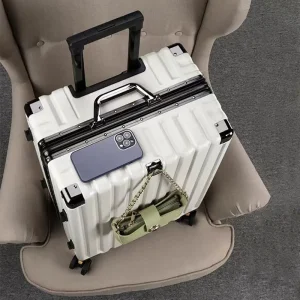 Valise de grande capacité, sac de voyage à roulettes universel, chariot d’embarquement léger, bagages, cadre en aluminium 20/30 pouces