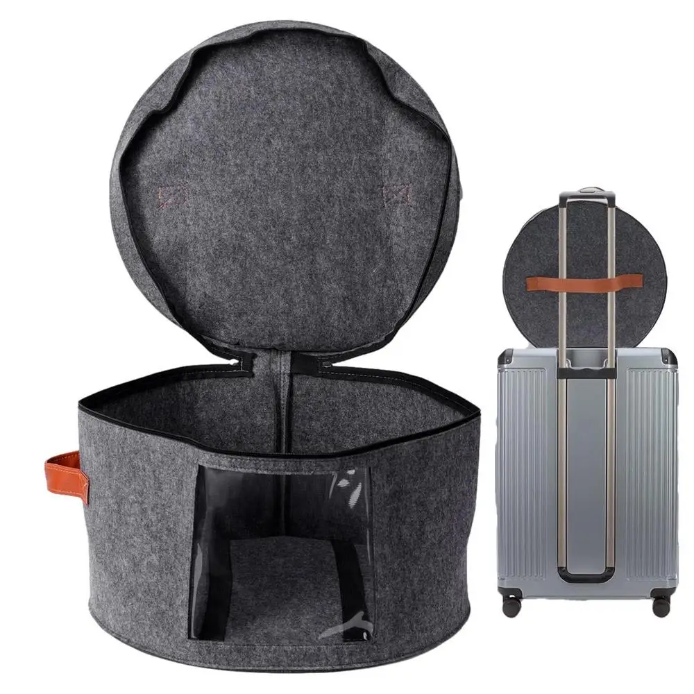 boîte de rangement de grande capacité avec couvercle à fermeture éclair, seau de rangement multifonction pour chapeaux et vêtements, étui de voyage, bacs de rangement