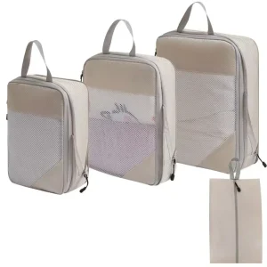 Ensemble de Cubes d’emballage à Compression extensible pour valises, organisateurs de voyage légers pour un emballage peu encombrant efficace