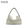 2025 ins chic designer poignée tissée à la main femmes fourre tout 2 bandoulière femme sac à bandoulière 100% cuir de vache sac à main beige