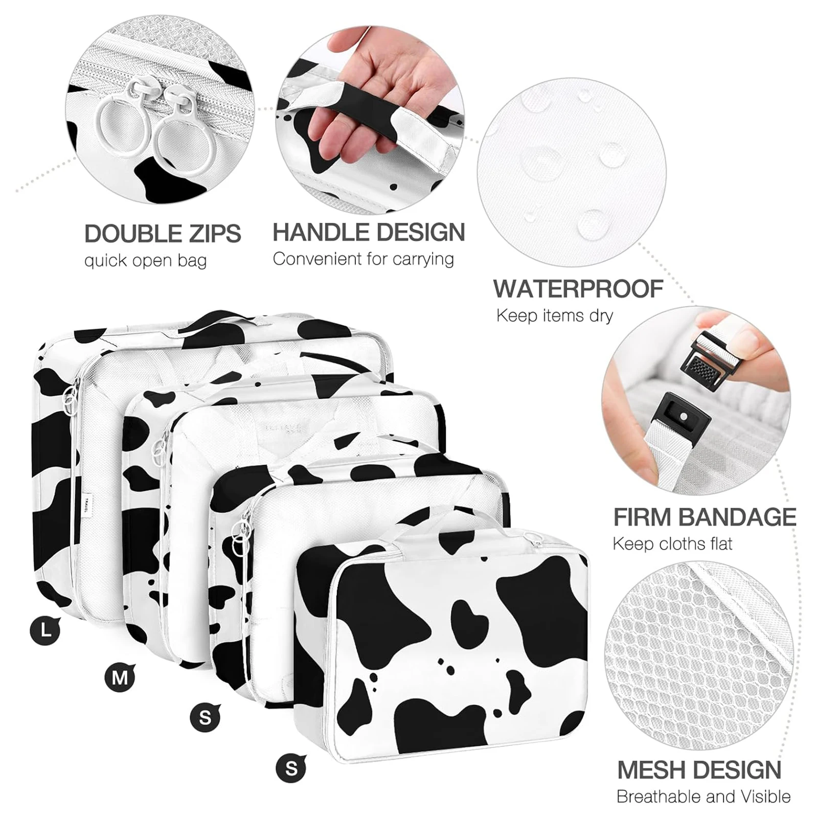 8 ensembles de cubes d'emballage pour valises, cube d'emballage avec chaussures, cosmétiques, vêtements et accessoires sacs cubes d'emballage