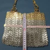 sac à main tissé à la main pour femme, pochette d'épissage en métal doré et argenté, sac fourre tout de créateur, sacs esthétiques de luxe, initié aux vacances