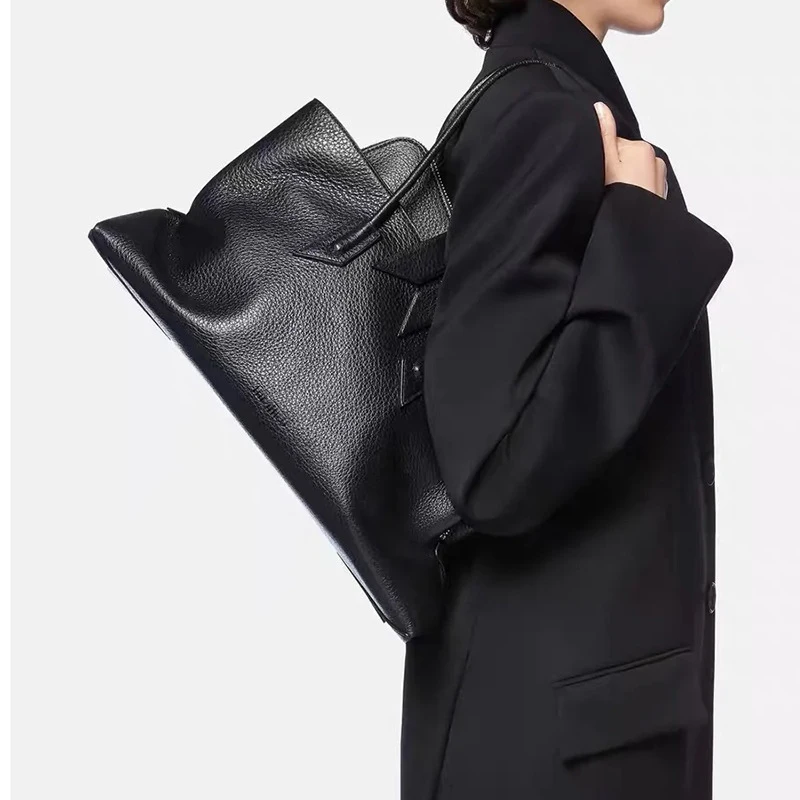 sac fourre tout de luxe pour femmes, marque de mode, haut de gamme, simple, grande capacité, sac à main irrégulier en cuir de haute qualité, sac à bandoulière de banlieue