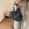 sacs à main en cuir pu pour femmes, design rétro, initié, tendance de la mode, grand sac à ati elles, fourre tout à bandoulière
