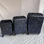 Grand ensemble de valises crâne extensibles 3 pièces boîtier de chariot ensemble de bagages roulants trois pièces avec roues