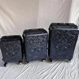 Grand ensemble de valises crâne extensibles 3 pièces boîtier de chariot ensemble de bagages roulants trois pièces avec roues
