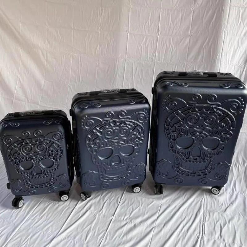 Grand ensemble de valises crâne extensibles 3 pièces boîtier de chariot ensemble de bagages roulants trois pièces avec roues Grand ensemble de valises crâne extensibles 3 pièces boîtier de chariot ensemble de bagages roulants trois pièces avec roues
