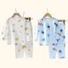 ensembles pour enfants coton enfants vêtements à manches longues/courtes maison vêtements de nuit vêtements pour enfants garçon fille automne hiver hauts pantalons costumes