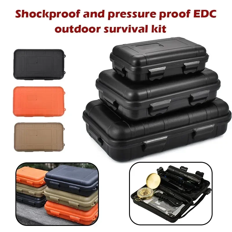 Boîte de survie scellée étanche en plastique, taille S/L/XXL, conteneur de Camping, boîte de rangement de voyage en plein air Boîte de survie scellée étanche en plastique, taille S/L/XXL, conteneur de Camping, boîte de rangement de voyage en plein air