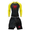 combinaison de compression hommes t shirts + pantalons fitness boxe muay thai shorts vêtements hommes rashguard jiu jitsu ensembles de gymnastique maillots bjj boxeo