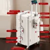 bagage de voyage grande capacité valise trolley à cadre en aluminium renforcé de 28 pouces valise à main de 20 pouces avec roues silencieuses