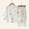 ensembles pour enfants coton enfants vêtements à manches longues/courtes maison vêtements de nuit vêtements pour enfants garçon fille automne hiver hauts pantalons costumes