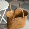 sac fourre tout tissé en rotin chic avec poignées en simili cuir, accessoires photo en paille naturelle et panier cadeau pour animaux de compagnie, accessoires de pique nique