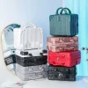 Boîte à cosmétiques chaude 14 pouces Mini valise de voyage boîte à cosmétiques organisateur de bagages à main étui de maquillage petite boîte de mot de passe étui d’embarquement