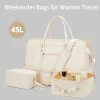 Sacs de voyage pour bagages avec un sac à vêtements et trousse de toilette, sac à bandoulière de grande capacité pour les déplacements quotidiens, fourre-tout pour femmes