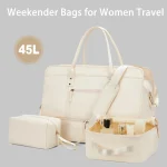 Sacs de voyage pour bagages avec un sac à vêtements et trousse de toilette, sac à bandoulière de grande capacité pour les déplacements quotidiens, fourre-tout pour femmes