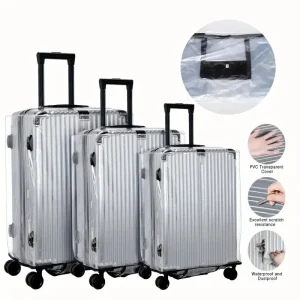 Juste de Protection Transparente en PVC Imperméable pour Valise à Roues, Accessoire de Voyage, Anti-poussière, 18-30 Pouces Juste de Protection Transparente en PVC Imperméable pour Valise à Roues, Accessoire de Voyage, Anti-poussière, 18-30 Pouces