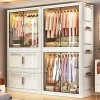 armoire pliante 70/80cm, organisateur de rangement pliable de grande capacité, organisateur de vêtements mobile à assemblage facile, couvertures/jouets