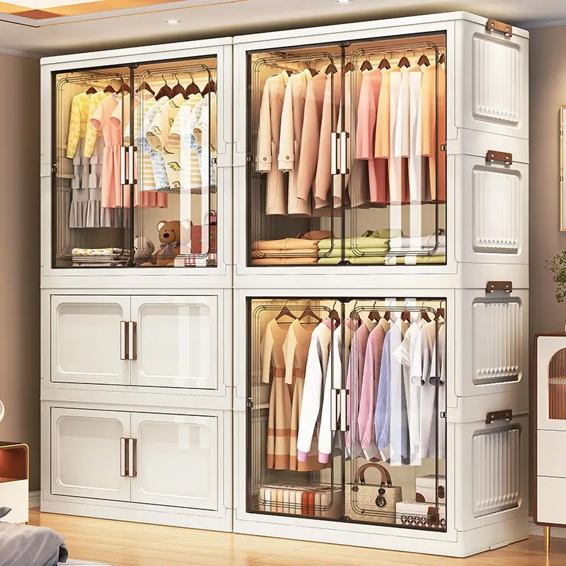 armoire pliante 70/80cm, organisateur de rangement pliable de grande capacité, organisateur de vêtements mobile à assemblage facile, couvertures/jouets