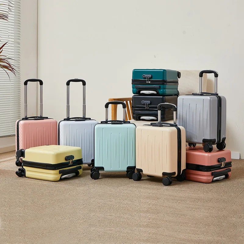 valise légère en cuir pour femmes de 14 pouces, mallette d'embarquement de voyage aérien, petite nouvelle boîte de mot de passe pour hommes, valises sur roulettes