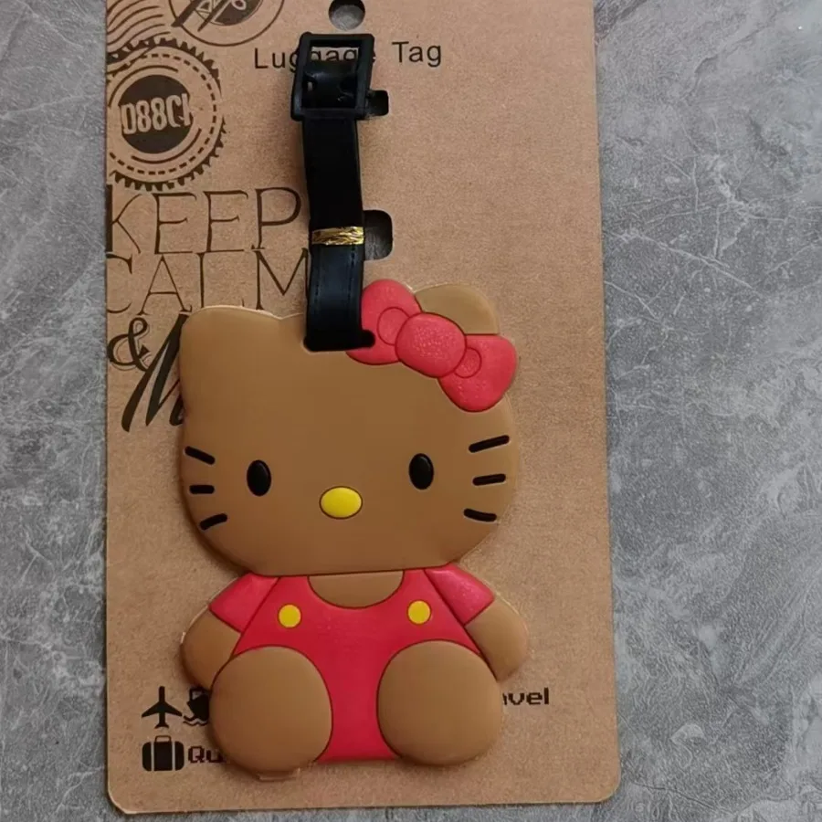 10cm dessin animé sanrio anime kawaii hello kitty étiquette de bagage valise id porte adresse bagages étiquettes d'embarquement étiquette portable