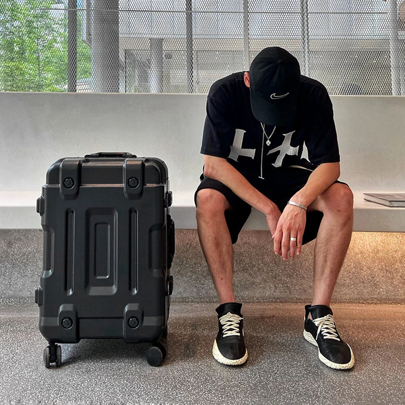 valise à roulettes grande capacité pour garçons, solide, épaisse, durable, bagage de voyage, silencieux, antichoc, étui d'embarquement, 20 po, 24/28 po