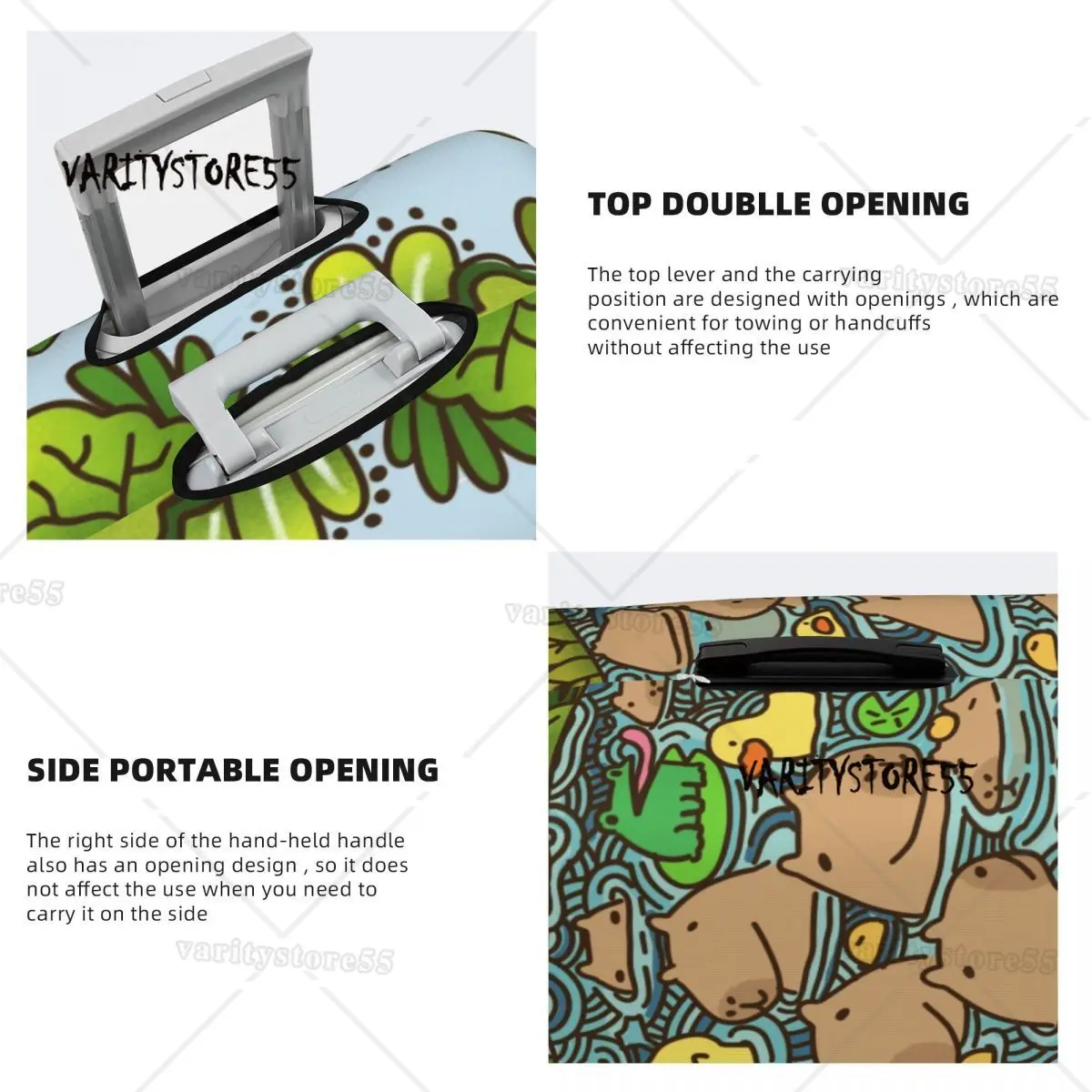 juste de bagage personnalisée, un Étang complet de capybara, poinvalise de protection, housses imbibées pour 18 32 pouces