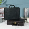 boîte de livraison de salle en cuir pu pour loisirs, boîte de rangement de documents portable d'affaires, valise multifonctionnelle pour hommes et femmes