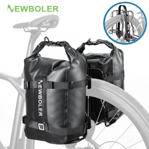 Porte-bagages de vélo en alliage d’aluminium, grande capacité de 10l, sac de voyage étanche pour siège arrière de vélo, emballage de vélo Porte-bagages de vélo en alliage d’aluminium, grande capacité de 10l, sac de voyage étanche pour siège arrière de vélo, emballage de vélo