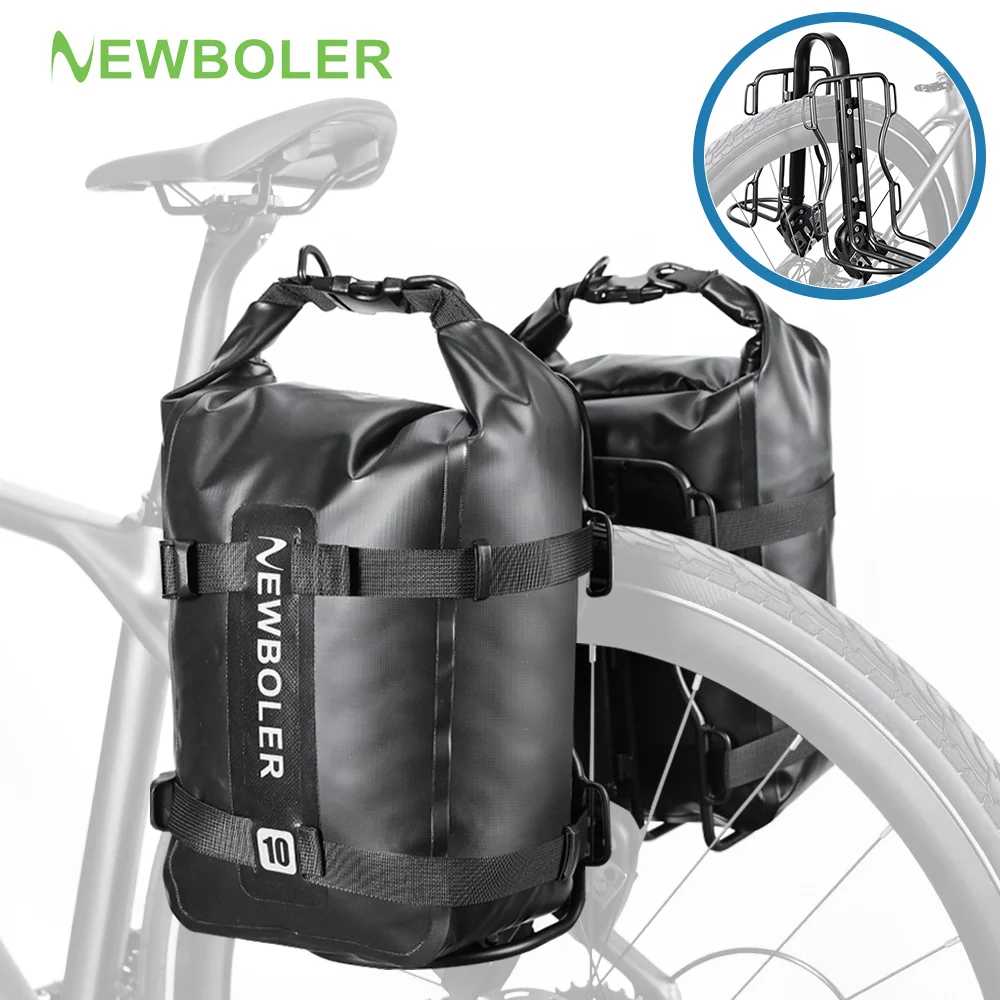 Porte-bagages de vélo en alliage d’aluminium, grande capacité de 10l, sac de voyage étanche pour siège arrière de vélo, emballage de vélo Porte-bagages de vélo en alliage d’aluminium, grande capacité de 10l, sac de voyage étanche pour siège arrière de vélo, emballage de vélo