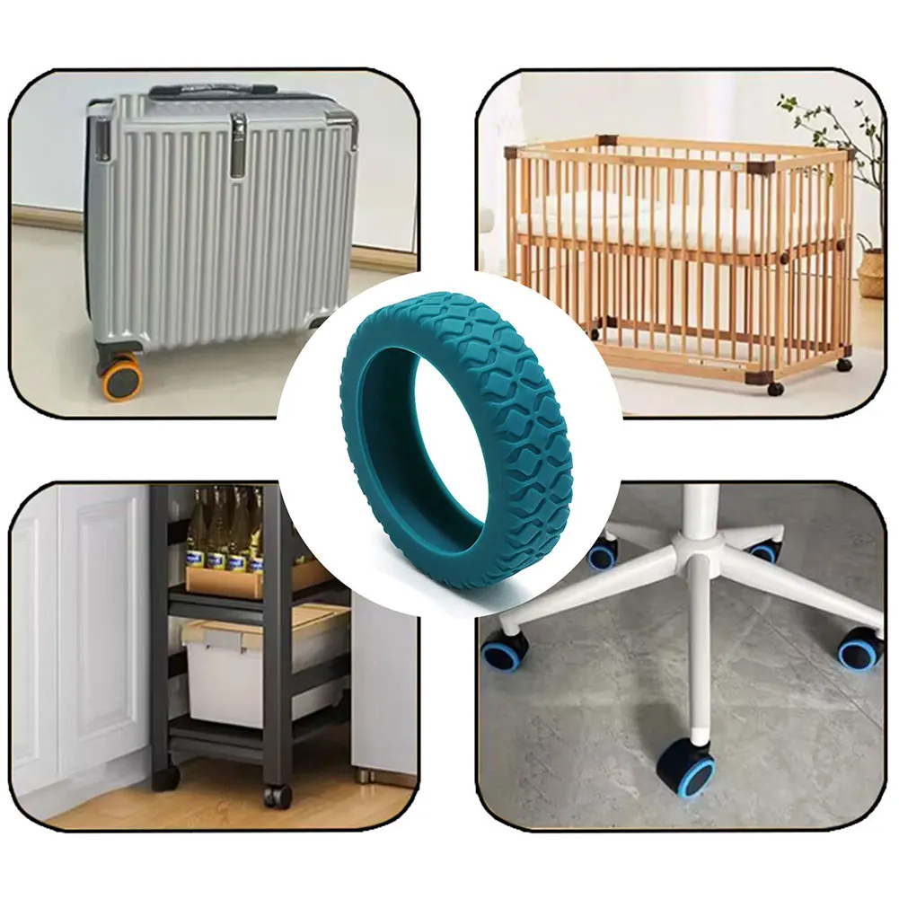 8 pièces valises de voyage housses de roue anti dérapant résistant à l'usure silicone silencieux housse de protection pour bagage à main roulette manchon