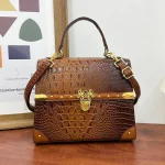 Petit sac carré pour femme, sac à main classique, motif crocodile, sac à bandoulière, designer initié, marque supérieure