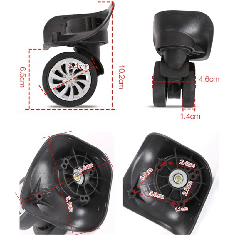 roue à bagages universelle pour valise, 4 pièces, roues pivotantes à 360 degrés, outils de roue de chariot