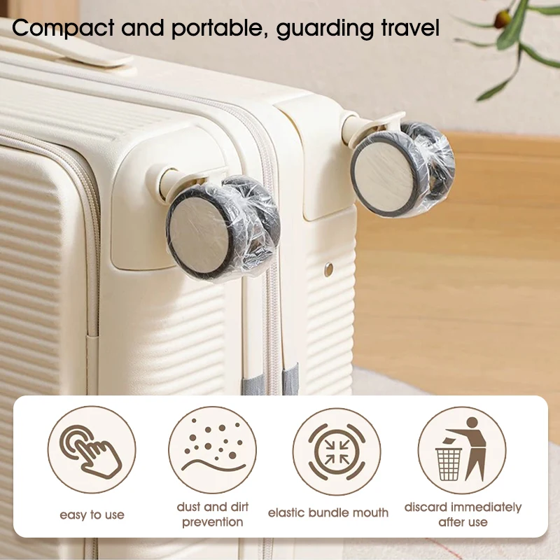 couvre roues à bagages, protection de valise anti poussière, accessoires de voyage jetables pour valises à roulettes