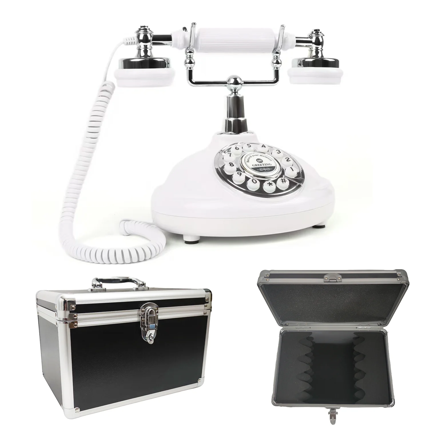 Valises personnalisées Livre d’or audio Valise téléphonique, (Cet article est vendu comme une valise vide et n’inclut pas de téléphone.) Valises personnalisées Livre d’or audio Valise téléphonique, (Cet article est vendu comme une valise vide et n’inclut pas de téléphone.)