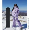 Ensembles de vêtements de neige trempés pour hommes et femmes, vêtements de snowboard, veste et pantalon de ski pour couple, adulte,-30 ℃