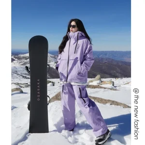 Ensembles de vêtements de neige trempés pour hommes et femmes, vêtements de snowboard, veste et pantalon de ski pour couple, adulte,-30 ℃